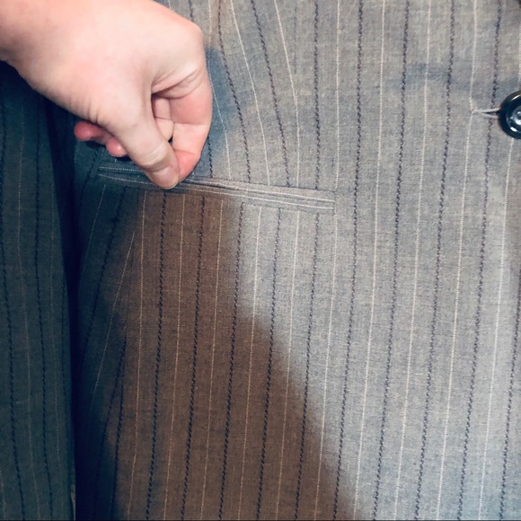 NWT Kim Rogers size 14 grey pinstripes blazer - Picture 3 of 8